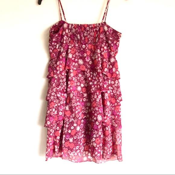 American Eagle Ruffle Tier Sleeveless Floral Dress - Picture 6 of 8